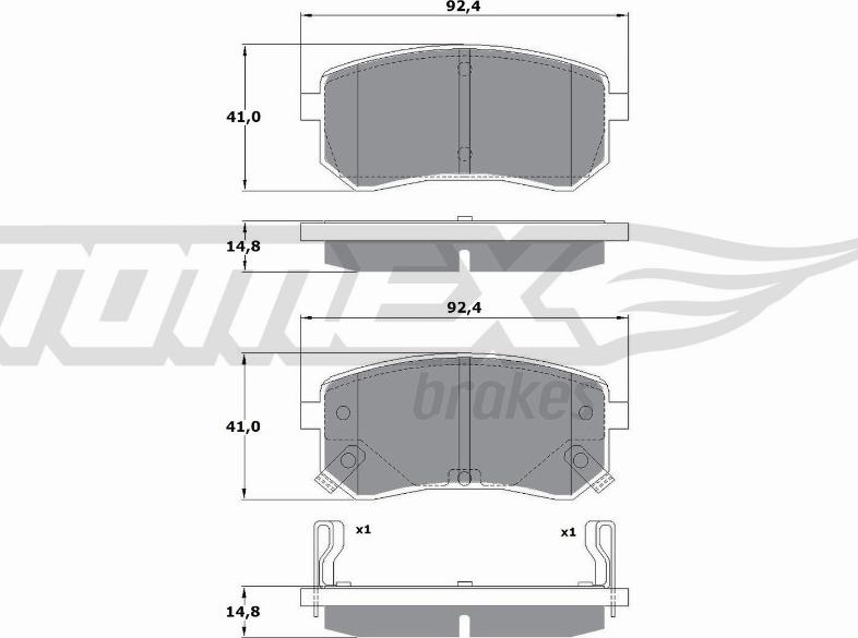 TOMEX brakes TX 15-80 - Тормозные колодки, дисковые, комплект autospares.lv