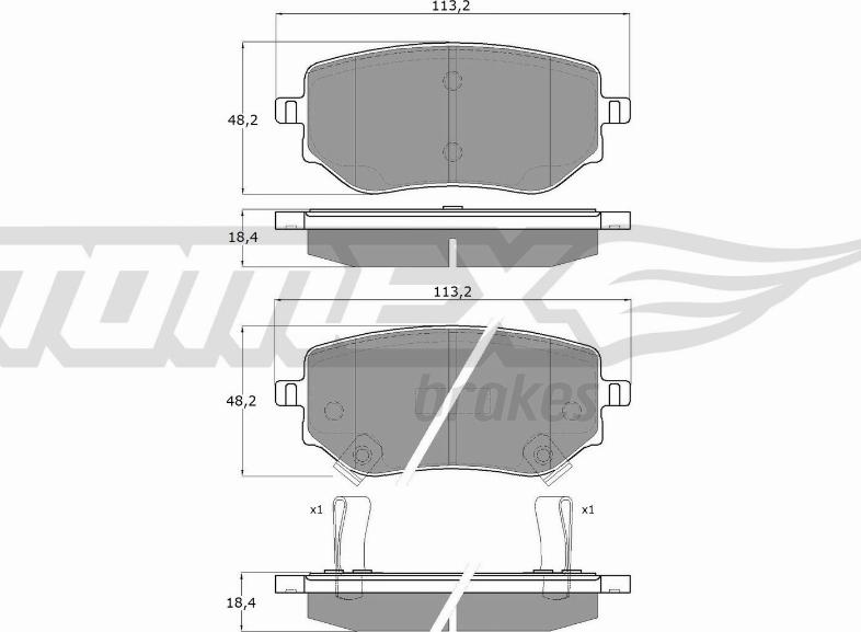 TOMEX brakes TX 15-87 - Тормозные колодки, дисковые, комплект autospares.lv