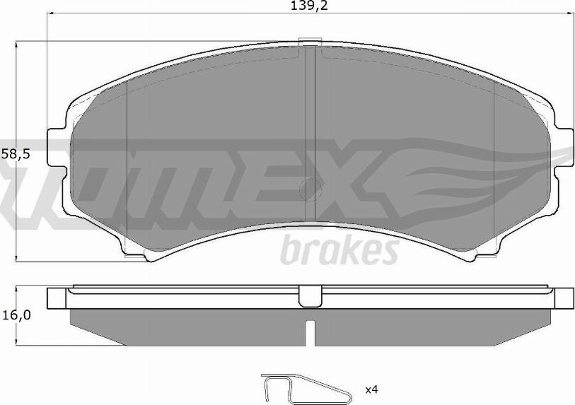 TOMEX brakes TX 15-33 - Тормозные колодки, дисковые, комплект autospares.lv