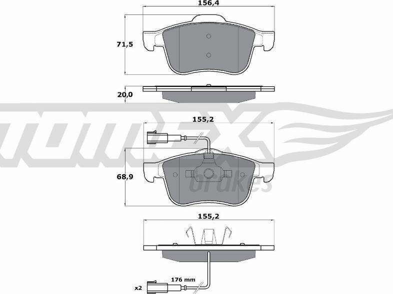 TOMEX brakes TX 15-25 - Тормозные колодки, дисковые, комплект autospares.lv