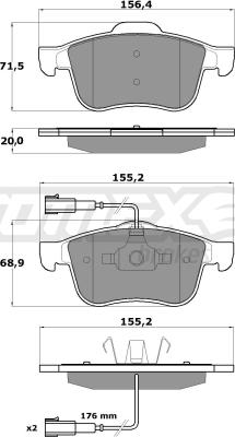 TOMEX brakes TX 15-25 - Тормозные колодки, дисковые, комплект autospares.lv