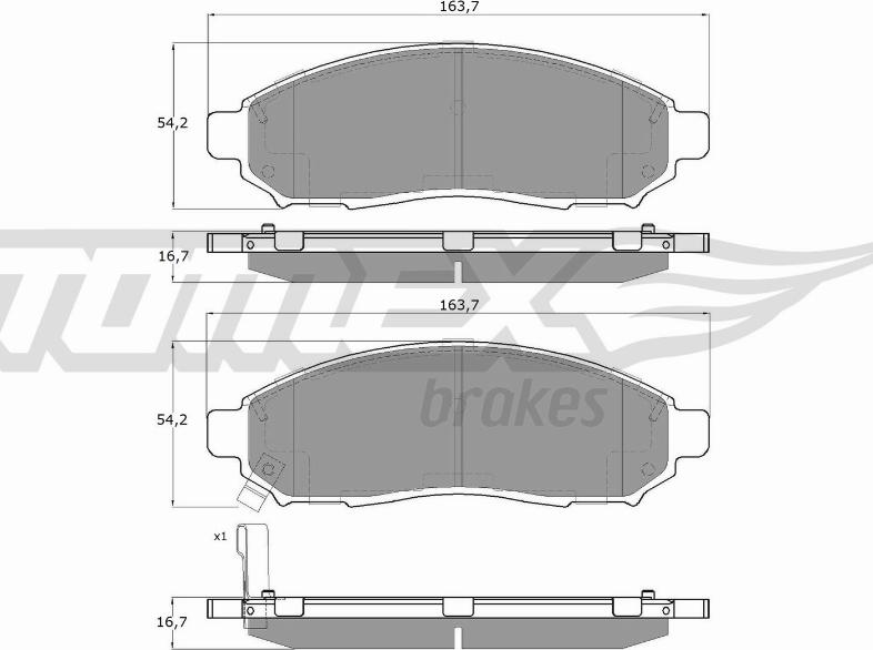 TOMEX brakes TX 15-28 - Тормозные колодки, дисковые, комплект autospares.lv