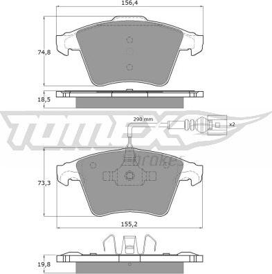 TOMEX brakes TX 15-23 - Тормозные колодки, дисковые, комплект autospares.lv