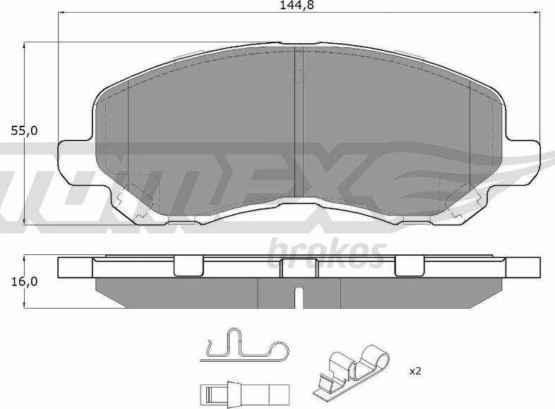 TOMEX brakes TX 15-27 - Тормозные колодки, дисковые, комплект autospares.lv