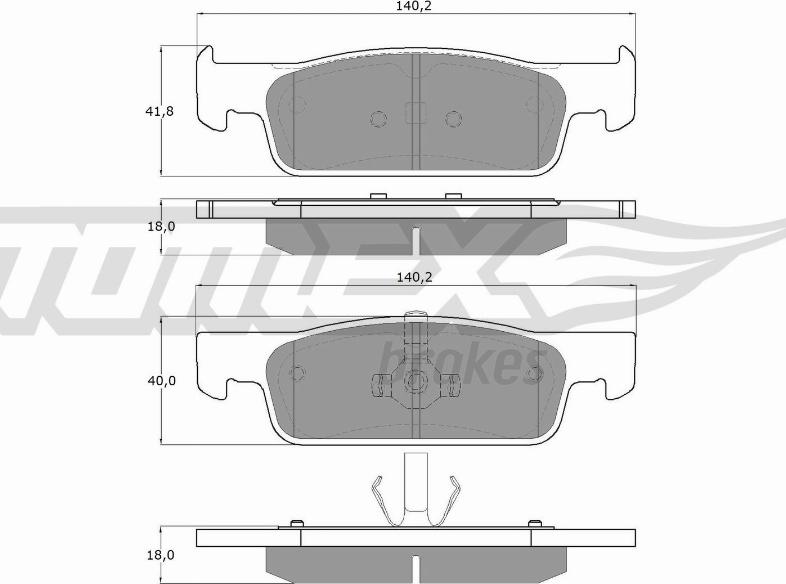 TOMEX brakes TX 16-941 - Тормозные колодки, дисковые, комплект autospares.lv