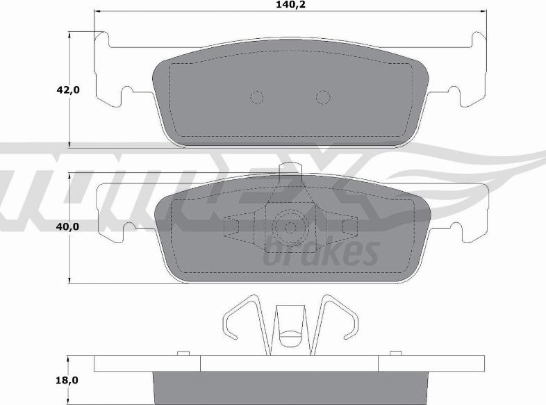 TOMEX brakes TX 16-94 - Тормозные колодки, дисковые, комплект autospares.lv