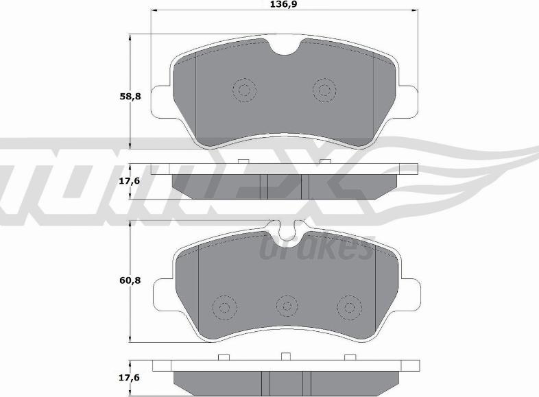 TOMEX brakes TX 16-96 - Тормозные колодки, дисковые, комплект autospares.lv