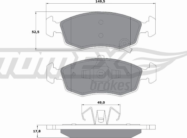 TOMEX brakes TX 16-90 - Тормозные колодки, дисковые, комплект autospares.lv