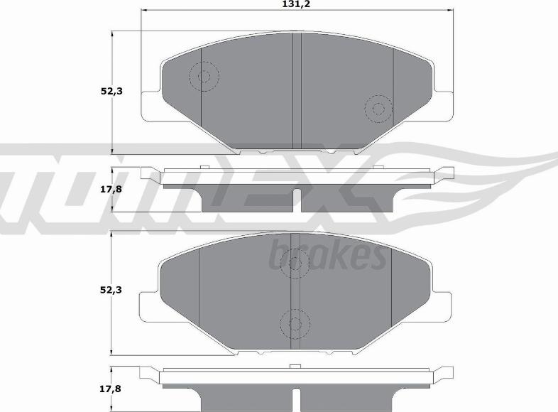 TOMEX brakes TX 16-98 - Тормозные колодки, дисковые, комплект autospares.lv