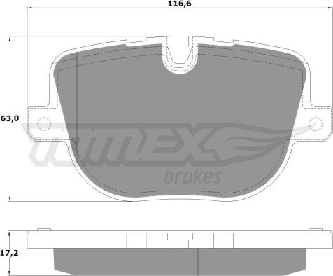 TOMEX brakes TX 16-93 - Тормозные колодки, дисковые, комплект autospares.lv