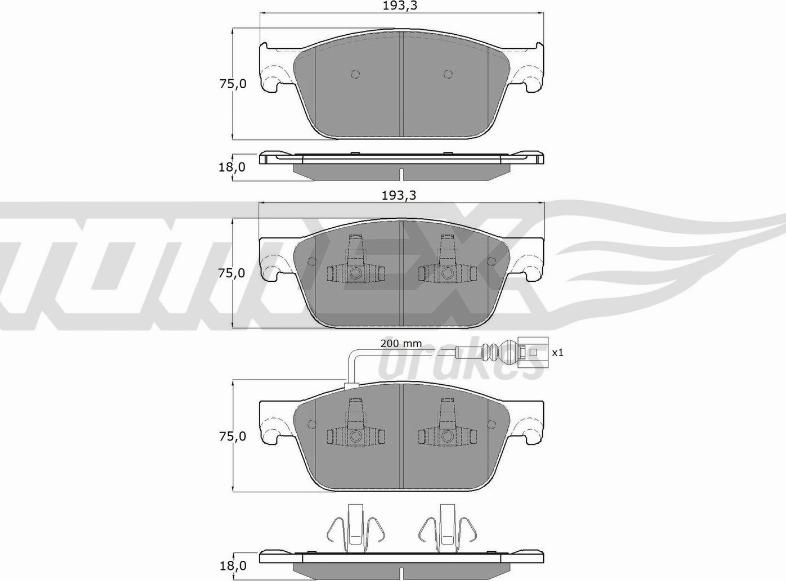 TOMEX brakes TX 16-46 - Тормозные колодки, дисковые, комплект autospares.lv