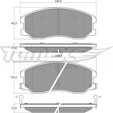 TOMEX brakes TX 16-42 - Тормозные колодки, дисковые, комплект autospares.lv