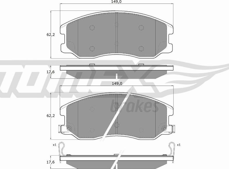 TOMEX brakes TX 16-42 - Тормозные колодки, дисковые, комплект autospares.lv