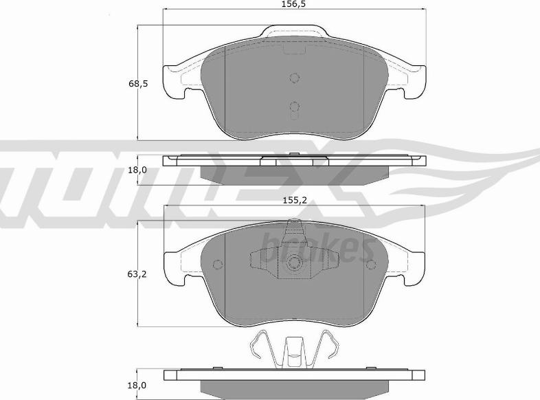 TOMEX brakes TX 16-65 - Тормозные колодки, дисковые, комплект autospares.lv