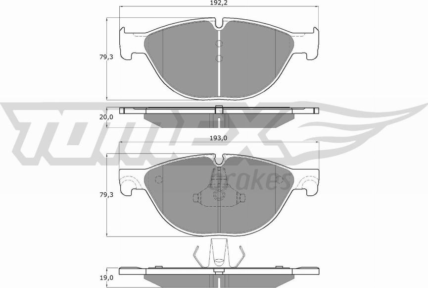 TOMEX brakes TX 16-66 - Тормозные колодки, дисковые, комплект autospares.lv