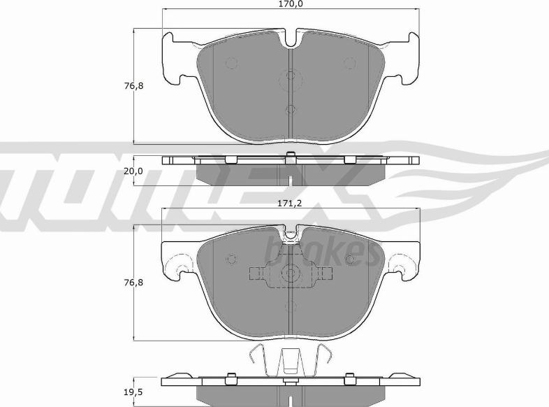 TOMEX brakes TX 16-68 - Тормозные колодки, дисковые, комплект autospares.lv