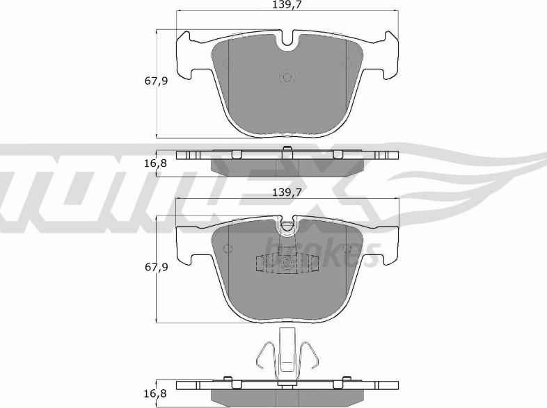 TOMEX brakes TX 16-67 - Тормозные колодки, дисковые, комплект autospares.lv