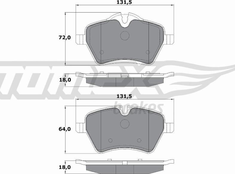 TOMEX brakes TX 16-04 - Тормозные колодки, дисковые, комплект autospares.lv