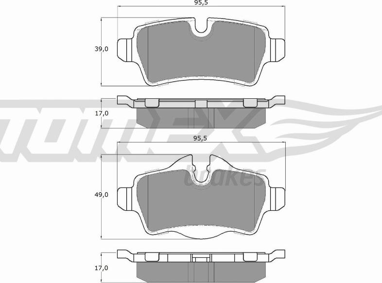 TOMEX brakes TX 16-05 - Тормозные колодки, дисковые, комплект autospares.lv