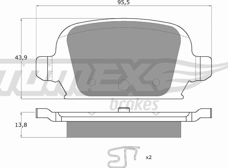 TOMEX brakes TX 16-06 - Тормозные колодки, дисковые, комплект autospares.lv