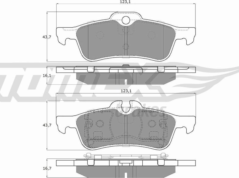 TOMEX brakes TX 16-03 - Тормозные колодки, дисковые, комплект autospares.lv