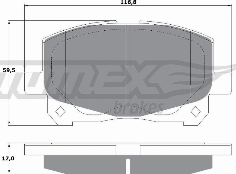 TOMEX brakes TX 16-11 - Тормозные колодки, дисковые, комплект autospares.lv