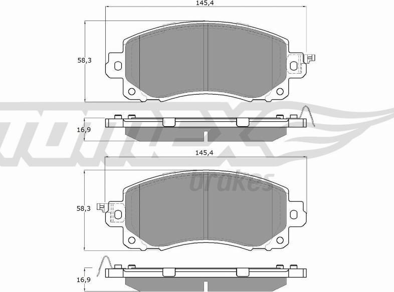 TOMEX brakes TX 16-12 - Тормозные колодки, дисковые, комплект autospares.lv