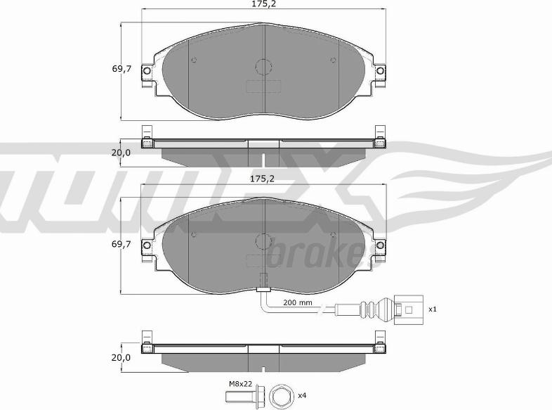 TOMEX brakes TX 16-84 - Тормозные колодки, дисковые, комплект autospares.lv