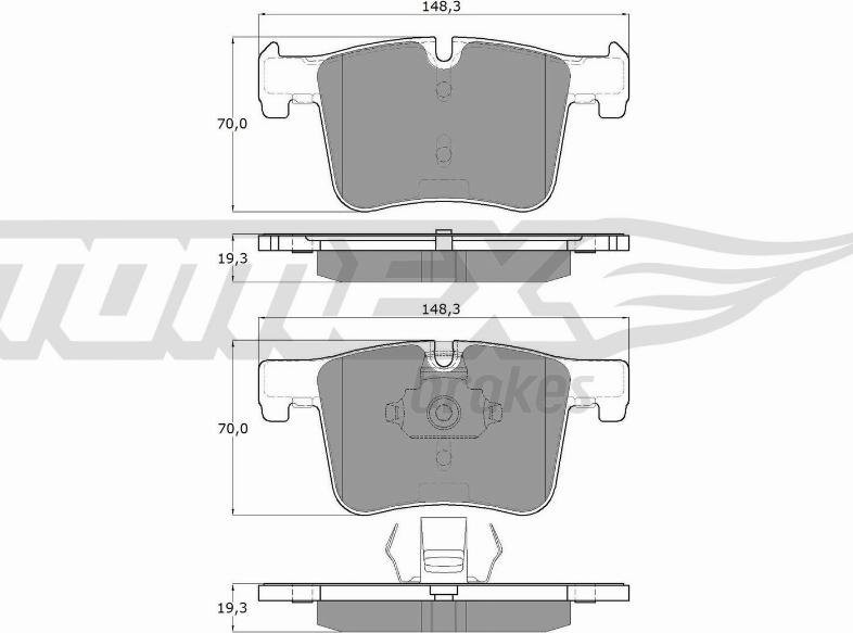 TOMEX brakes TX 16-85 - Тормозные колодки, дисковые, комплект autospares.lv