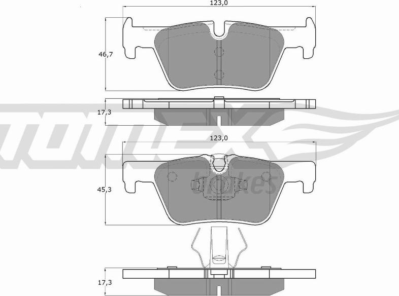 TOMEX brakes TX 16-86 - Тормозные колодки, дисковые, комплект autospares.lv