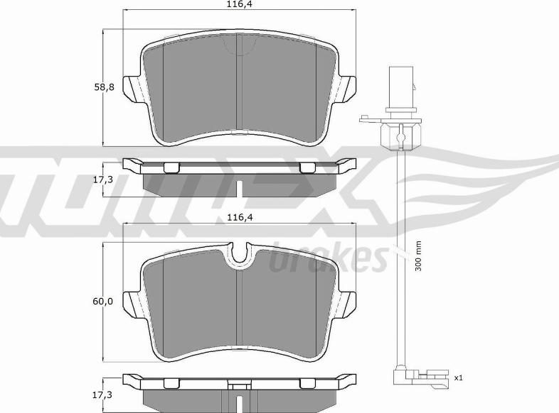 TOMEX brakes TX 16-81 - Тормозные колодки, дисковые, комплект autospares.lv