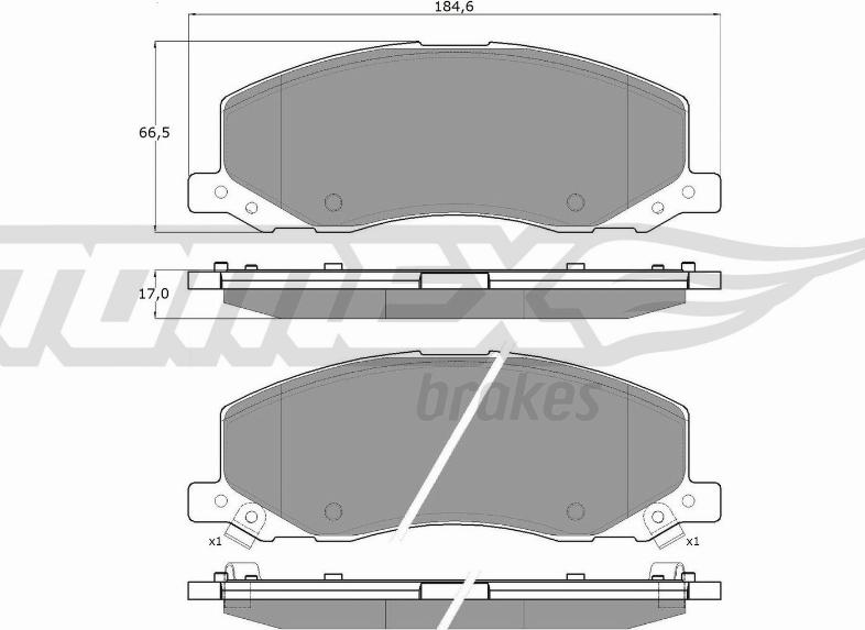 TOMEX brakes TX 16-35 - Тормозные колодки, дисковые, комплект autospares.lv