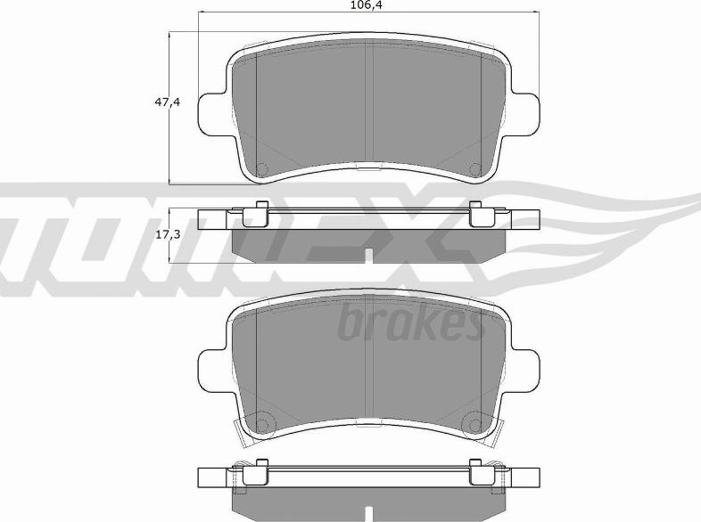 TOMEX brakes TX 16-36 - Тормозные колодки, дисковые, комплект autospares.lv