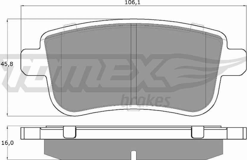 TOMEX brakes TX 16-38 - Тормозные колодки, дисковые, комплект autospares.lv