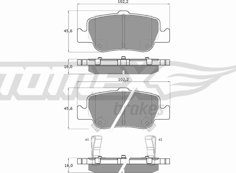 TOMEX brakes TX 16-29 - Тормозные колодки, дисковые, комплект autospares.lv