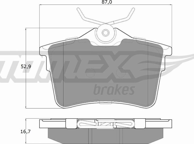 TOMEX brakes TX 16-26 - Тормозные колодки, дисковые, комплект autospares.lv