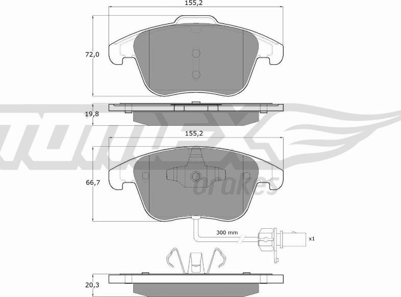 TOMEX brakes TX 16-75 - Тормозные колодки, дисковые, комплект autospares.lv