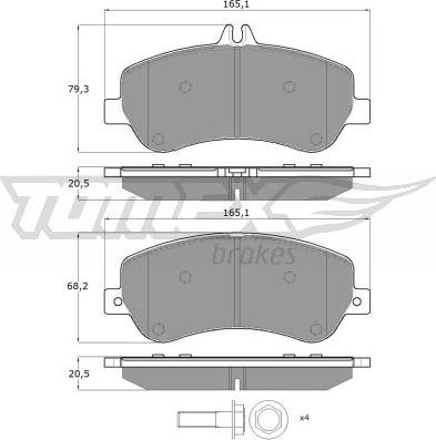 TOMEX brakes TX 16-70 - Тормозные колодки, дисковые, комплект autospares.lv