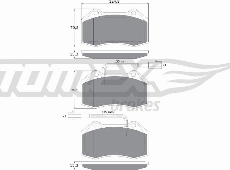 TOMEX brakes TX 16-731 - Тормозные колодки, дисковые, комплект autospares.lv