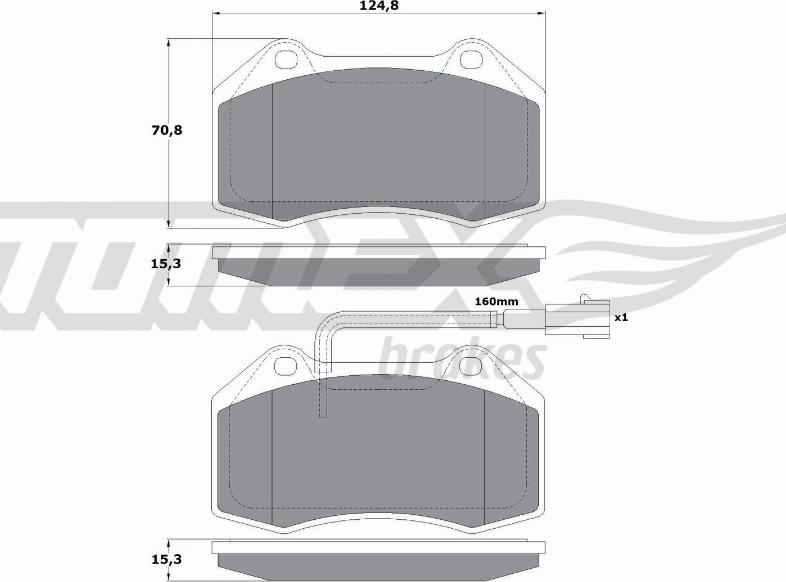 TOMEX brakes TX 16-73 - Тормозные колодки, дисковые, комплект autospares.lv