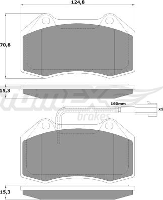 TOMEX brakes TX 16-73 - Тормозные колодки, дисковые, комплект autospares.lv