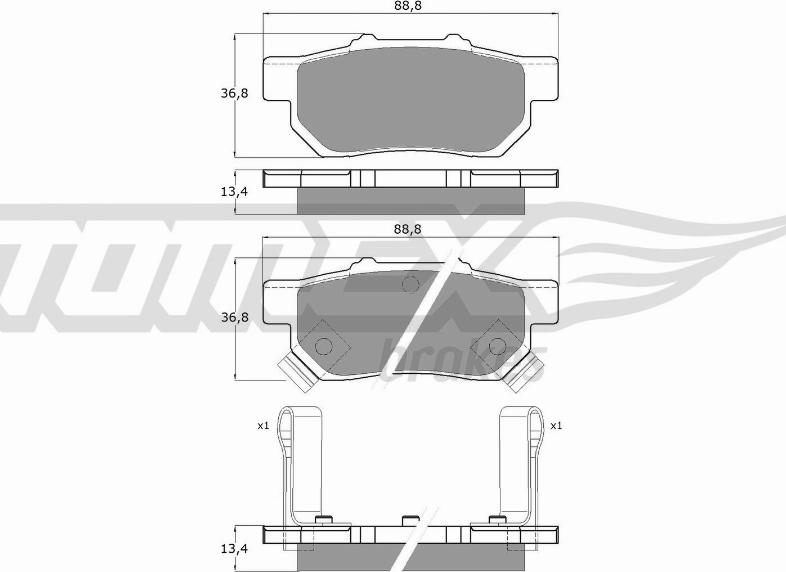 TOMEX brakes TX 10-99 - Тормозные колодки, дисковые, комплект autospares.lv