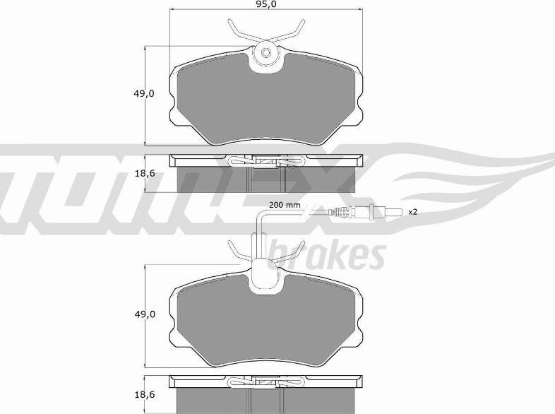 TOMEX brakes TX 10-44 - Тормозные колодки, дисковые, комплект autospares.lv