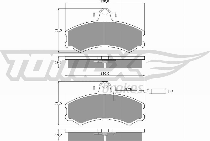 TOMEX brakes TX 10-46 - Тормозные колодки, дисковые, комплект autospares.lv
