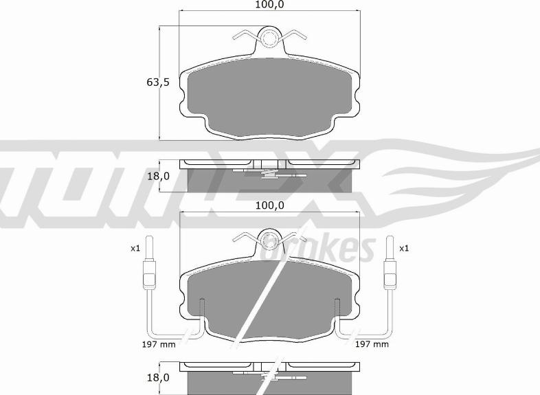 TOMEX brakes TX 10-48 - Тормозные колодки, дисковые, комплект autospares.lv