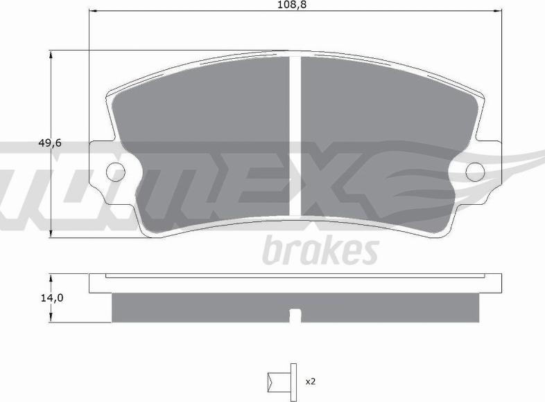 TOMEX brakes TX 10-432 - Тормозные колодки, дисковые, комплект autospares.lv