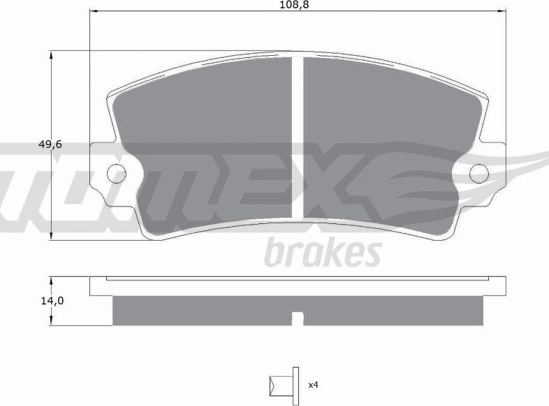TOMEX brakes TX 10-43 - Тормозные колодки, дисковые, комплект autospares.lv