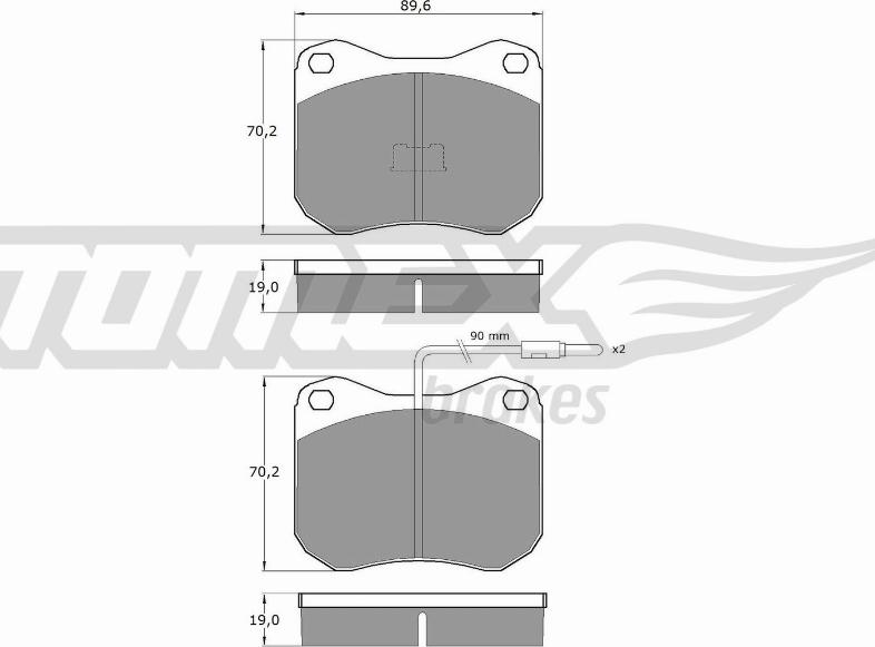 TOMEX brakes TX 10-42 - Тормозные колодки, дисковые, комплект autospares.lv