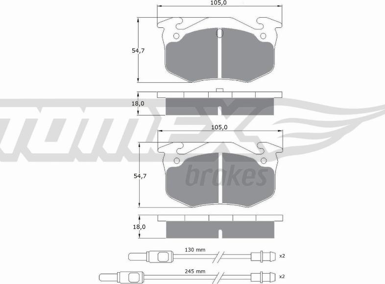 TOMEX brakes TX 10-511 - Тормозные колодки, дисковые, комплект autospares.lv