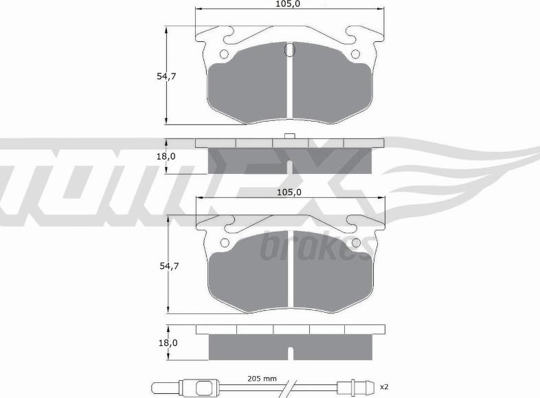 TOMEX brakes TX 10-51 - Тормозные колодки, дисковые, комплект autospares.lv